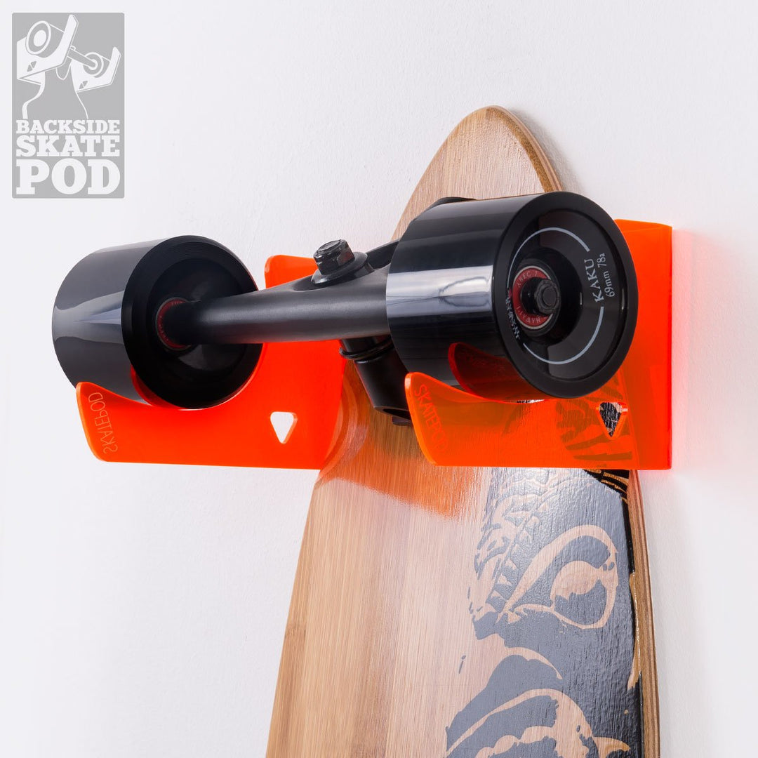 Skateboard Wandhalterung - Backside Variante - Wähle eine Farbe Orange, Orange