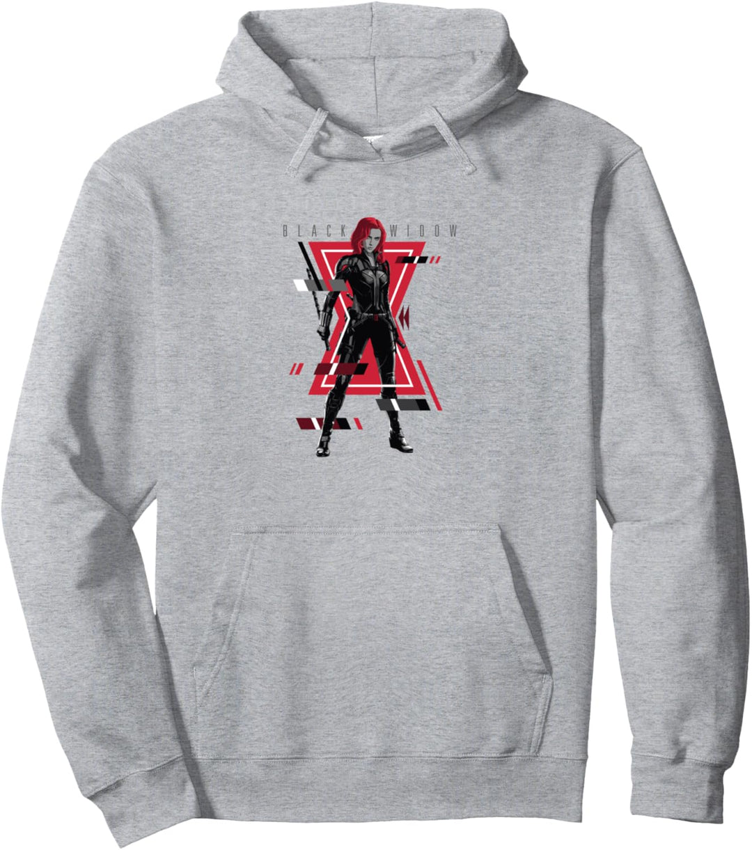 Marvel Black Widow Logo Glitch Portrait Pullover Hoodie