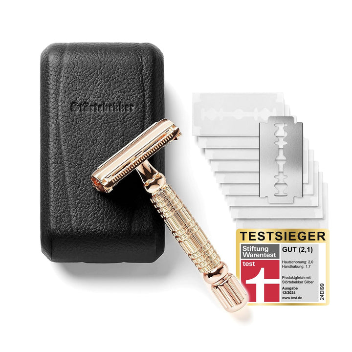 Störtebekker® Premium Rasurpflege Set - inkl. Rasierhobel, Etui, Rasierpinsel, Rasierseife, Rasiersc