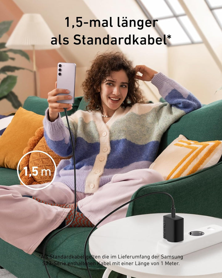 Anker 25 W USB-C-Ladegerät mit USB-C-Kabel, unterstützt PPS-Schnellladung für Samsung Galaxy S23 Ult