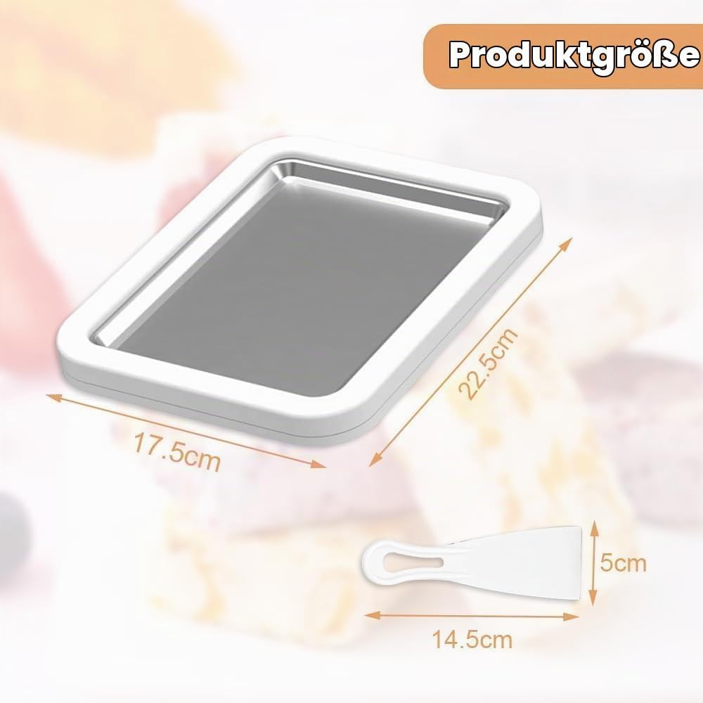 Eisplatte Zum Eis Machen, Roller Maker Pan mit 2 Spateln, Rolled Ice Cream Maker Eis Selber Machen D