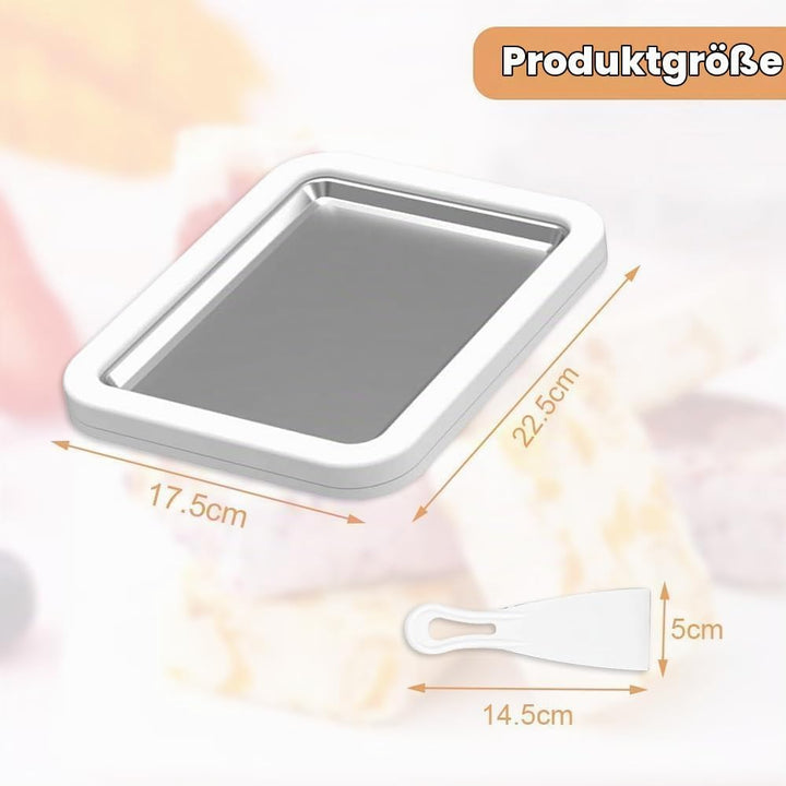 Eisplatte Zum Eis Machen, Roller Maker Pan mit 2 Spateln, Rolled Ice Cream Maker Eis Selber Machen D