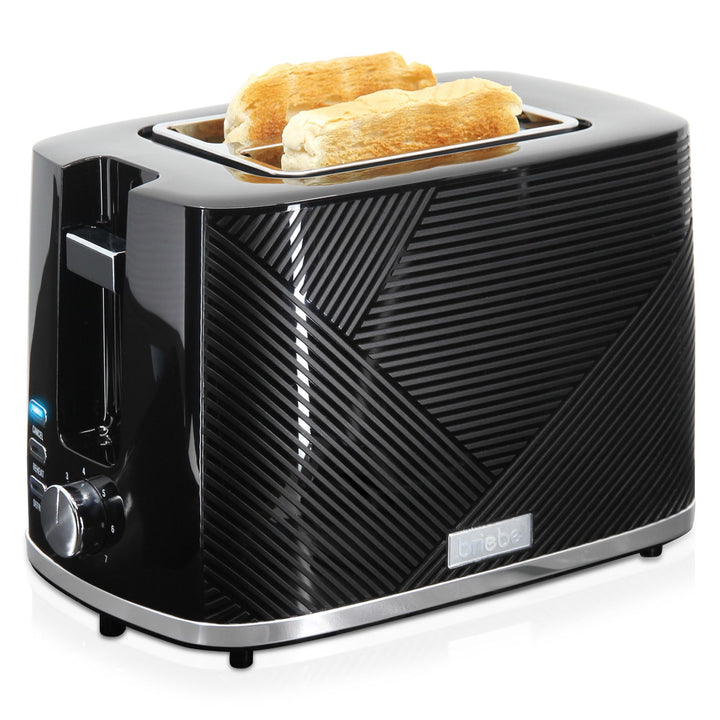 briebe Elegance Toaster mit breitem Schlitz, 2-Scheiben-Toaster, 7 Stufen, Abbrechen, Aufwärmen und