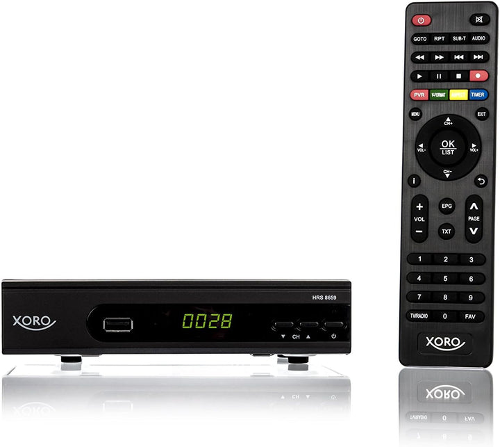 XORO HRS 8659 - Digitaler DVB-S2 HDTV Satelliten-Receiver, HDMI und SCART Anschluss, Unterstützt Uni