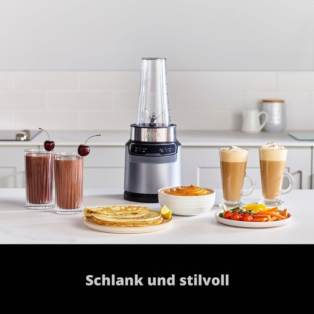 Ninja BN500UK Mixer mit Auto-iQ, Mix-in-Becher, One-Touch-Steuerung, Smoothies, Milchshakes und gefr