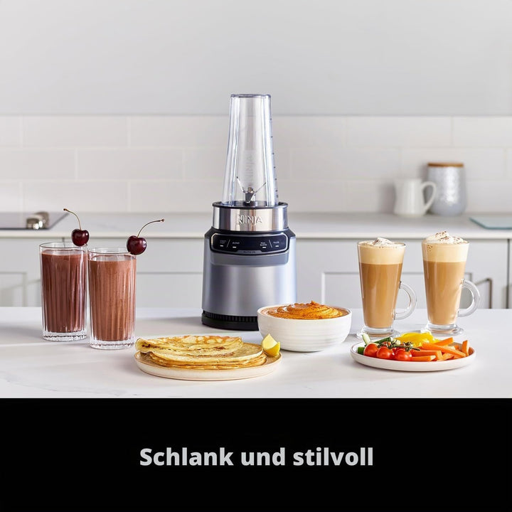 Ninja BN500UK Mixer mit Auto-iQ, Mix-in-Becher, One-Touch-Steuerung, Smoothies, Milchshakes und gefr