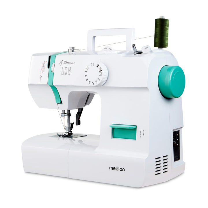 MEDION Nähmaschine SM70 (70 Watt, 12 verschiedene Stichmuster, LED-Nählicht, verstellbare Stichlänge