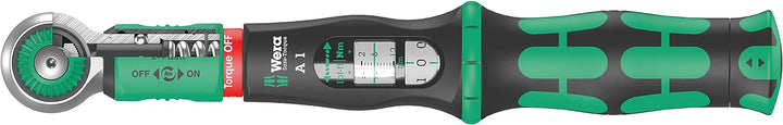 Wera 05075800001 Safe-Torque A 1 Drehmomentschlüssel mit 1/4"-Vierkantantrieb, 2-12 Nm, Schwarz-grün