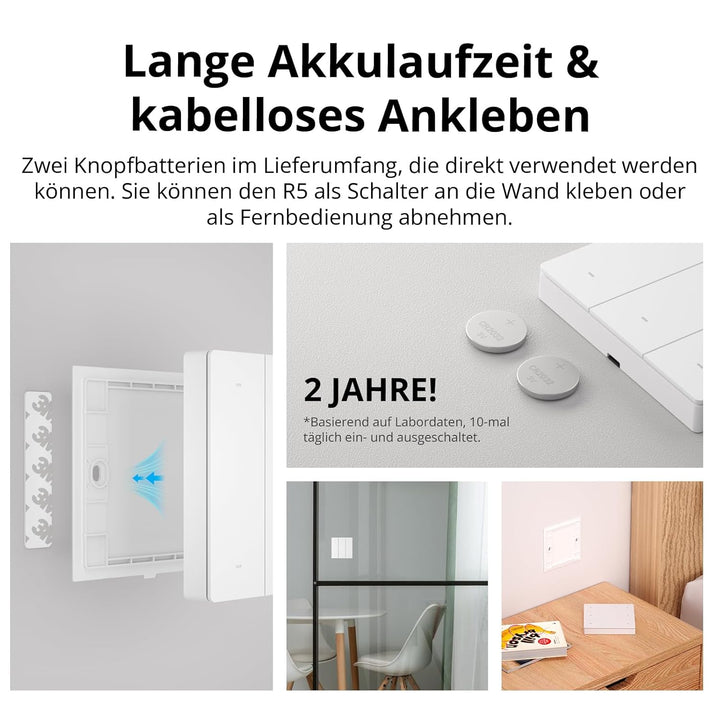 SONOFF SwitchMan R5W Wlan Scene Controller,Smart Home Szenen Fernbedienung 6 Tasten Funkschalter, Ar