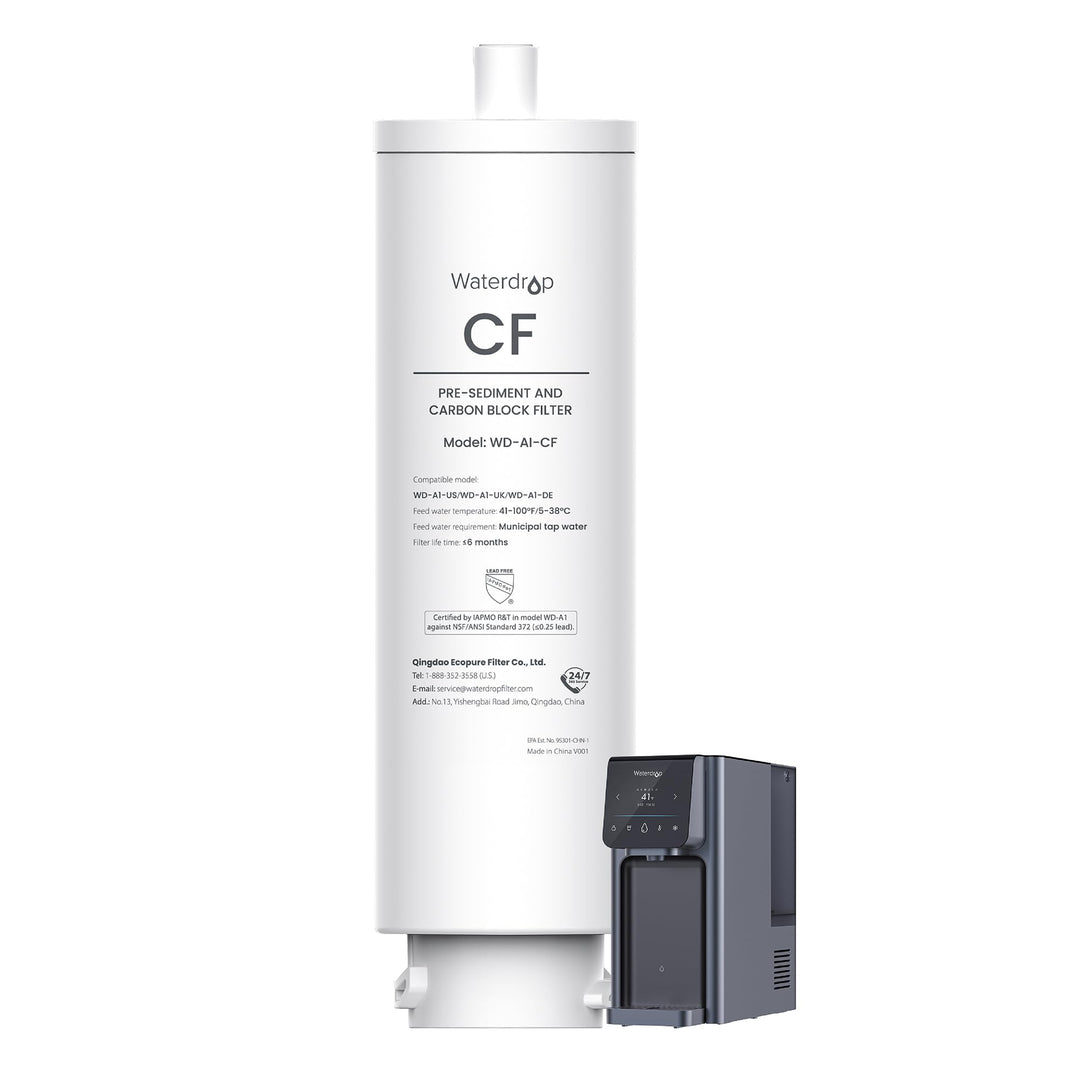 Waterdrop A1-CF Ersatzfilter für A1 Auftisch Osmoseanlage, 6 Monate | Vorfilter für Sedimente und Ak