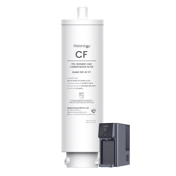 Waterdrop A1-CF Ersatzfilter für A1 Auftisch Osmoseanlage, 6 Monate | Vorfilter für Sedimente und Ak