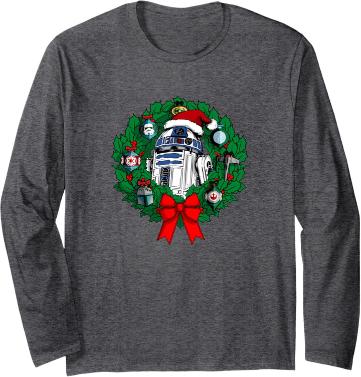 Star Wars Christmas R2-D2 Wreath Langarmshirt