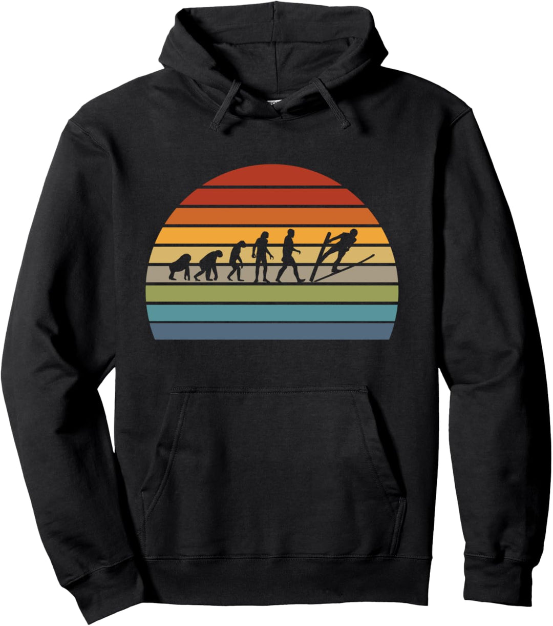 Skispringen Evolution für Herren, Damen & Kinder Pullover Hoodie
