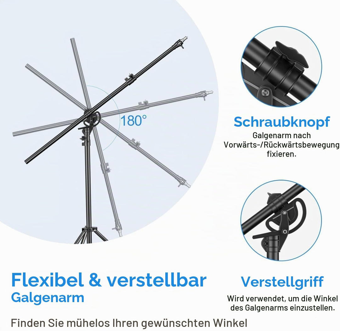 EMART Lichtstativ 400cm, Luftgepolstertes Aluminium Lampenstativ Licht Stativ, Verstellbares Stativ