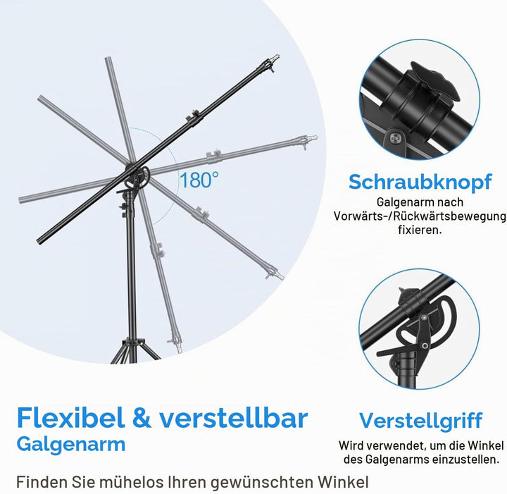 EMART Lichtstativ 400cm, Luftgepolstertes Aluminium Lampenstativ Licht Stativ, Verstellbares Stativ