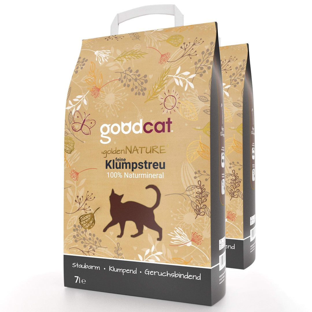 goodcat Golden Nature - Katzenstreu Klumpstreu Naturprodukt, stark klumpend 7 l (2er Pack), 7 l (2er
