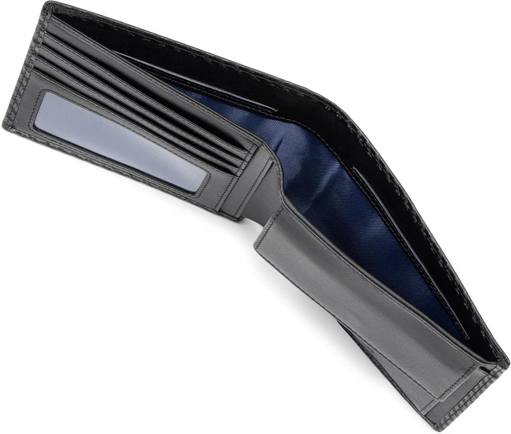 SERASAR | Leder Geldbörse [Carbon] Herren mit RFID Schutz & Carbon Optik | Schwarzes Echtleder | 9 K