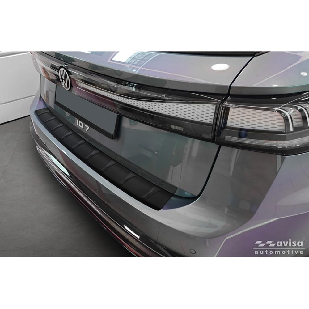 Avisa Matt-Schwarz Edelstahl Heckstossstangenschutz kompatibel mit Volkswagen ID.7 Tourer 2024- &