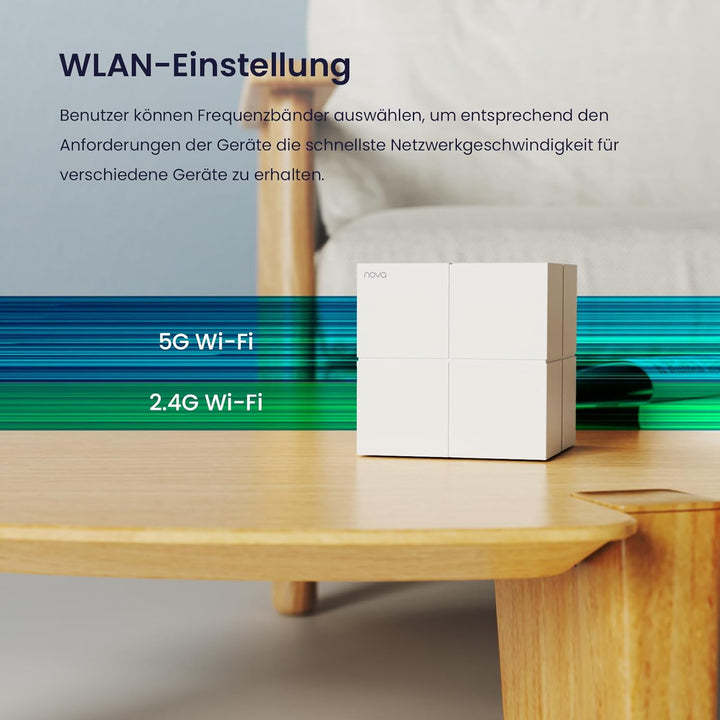 Tenda Nova MW6 Mesh WLAN System - AC1200 Dual Band WLAN Mesh System - Reichweite bis zu 330m² & 90 G