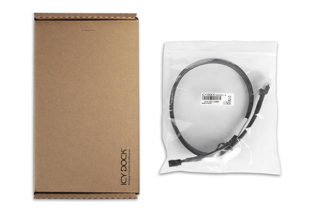 ICY DOCK MB402L-B Datenkabel - 1x SlimSAS SFF-8654 4i zu 1x OCuLink SFF-8611 4i Länge 50cm PCIe 4.0