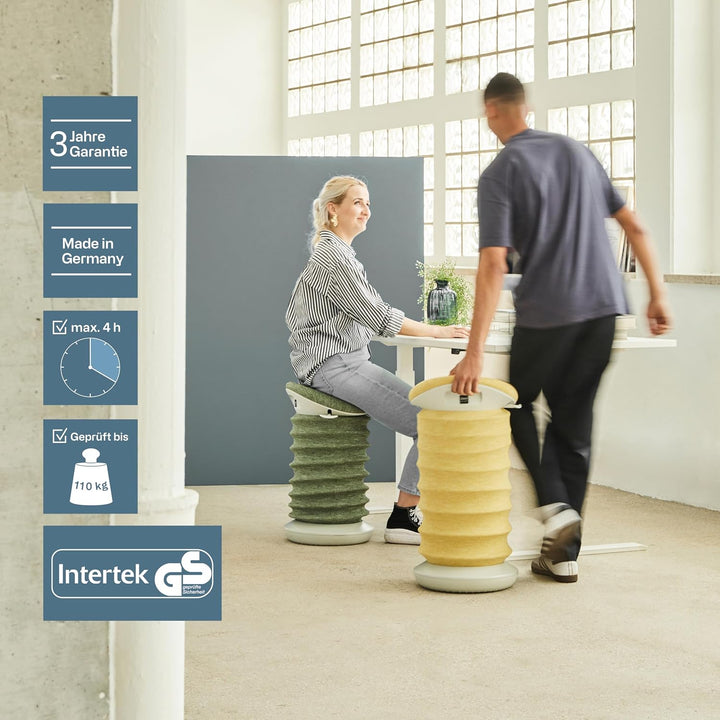 TOPSTAR Sitness 4D mit Rollen - AGR-Zertifiziert Dynamischer Sitzhocker schwarz - coralrot, ergonomi