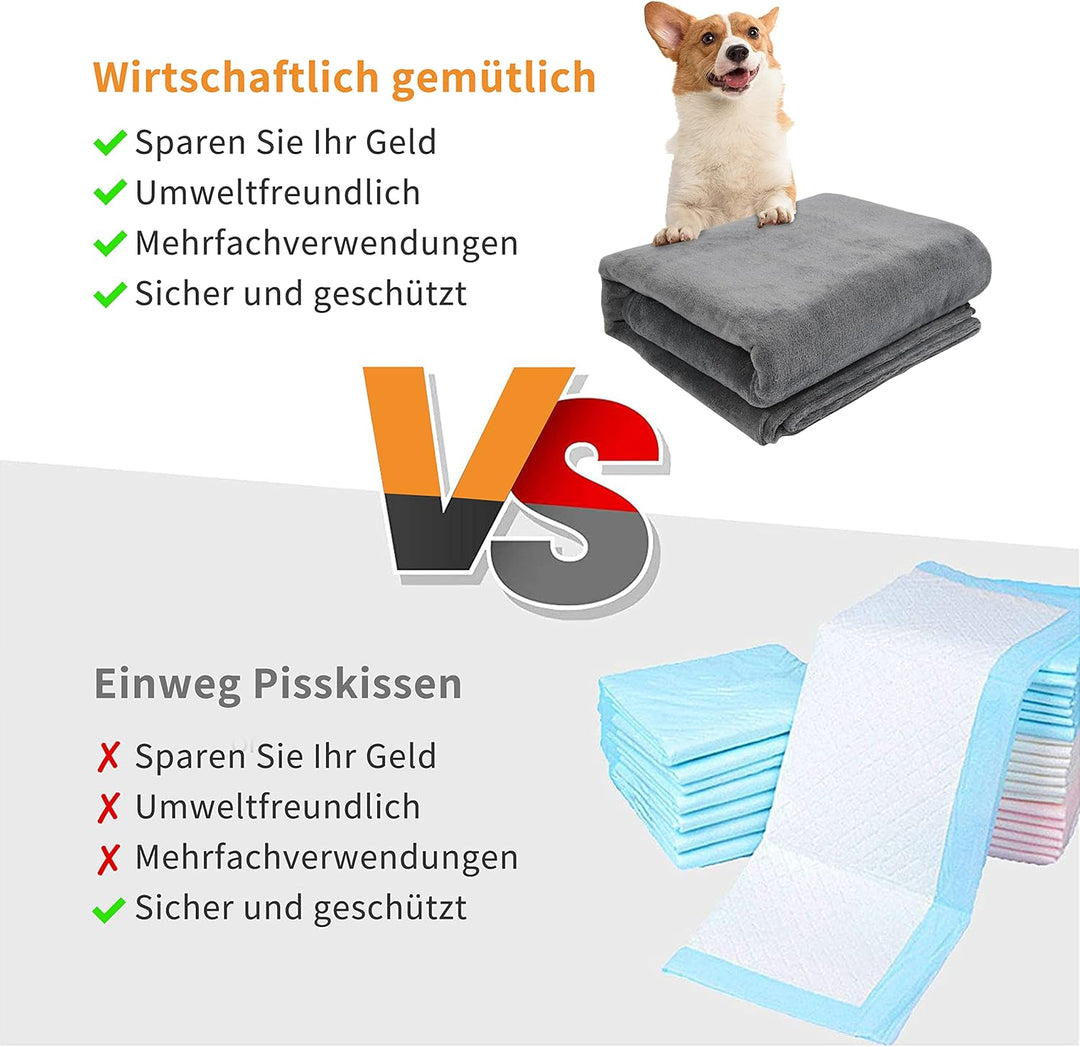 2er Welpenunterlage Waschbar Puppy Training Pads,104*104cm Schnell Absorbierend Haustier Hygieneunte