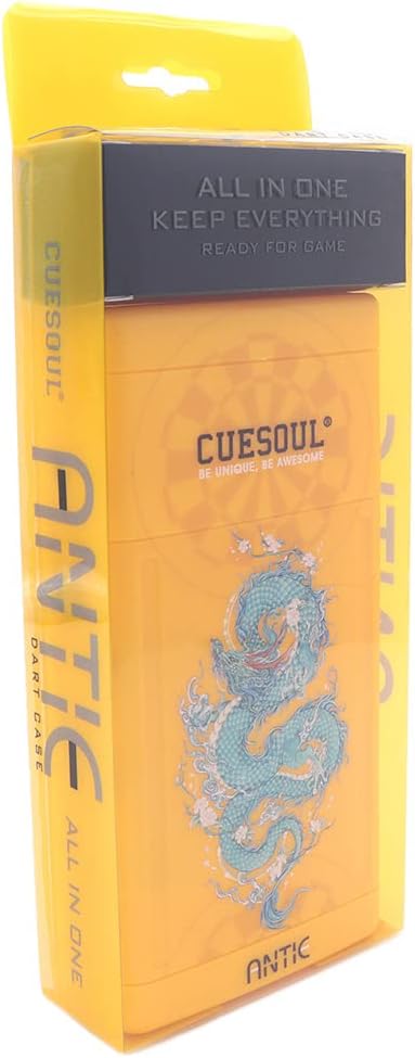CUESOUL ANTIE Hard Dart Case, Hält 6 Steeldarts/Soft Tip Darts und zusätzliches Zubehör, mit Vier my
