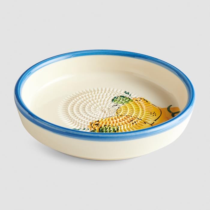 evergrate Keramikreibe Dipschale im Motiv Melissa mit Küchenpinsel und Rezeptheft, Melissa