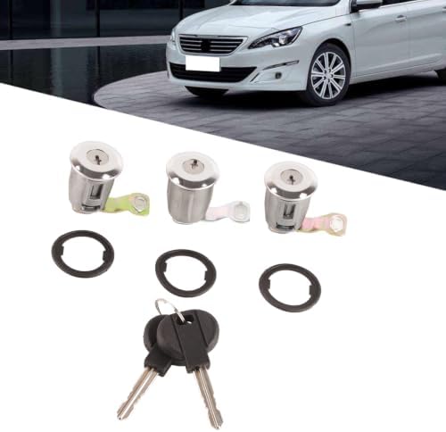 252522 Autotürschloss Barrel Set mit Schlüssel Ersatz für Peugeot Partner Citroen Berlingo Xsara(#1)