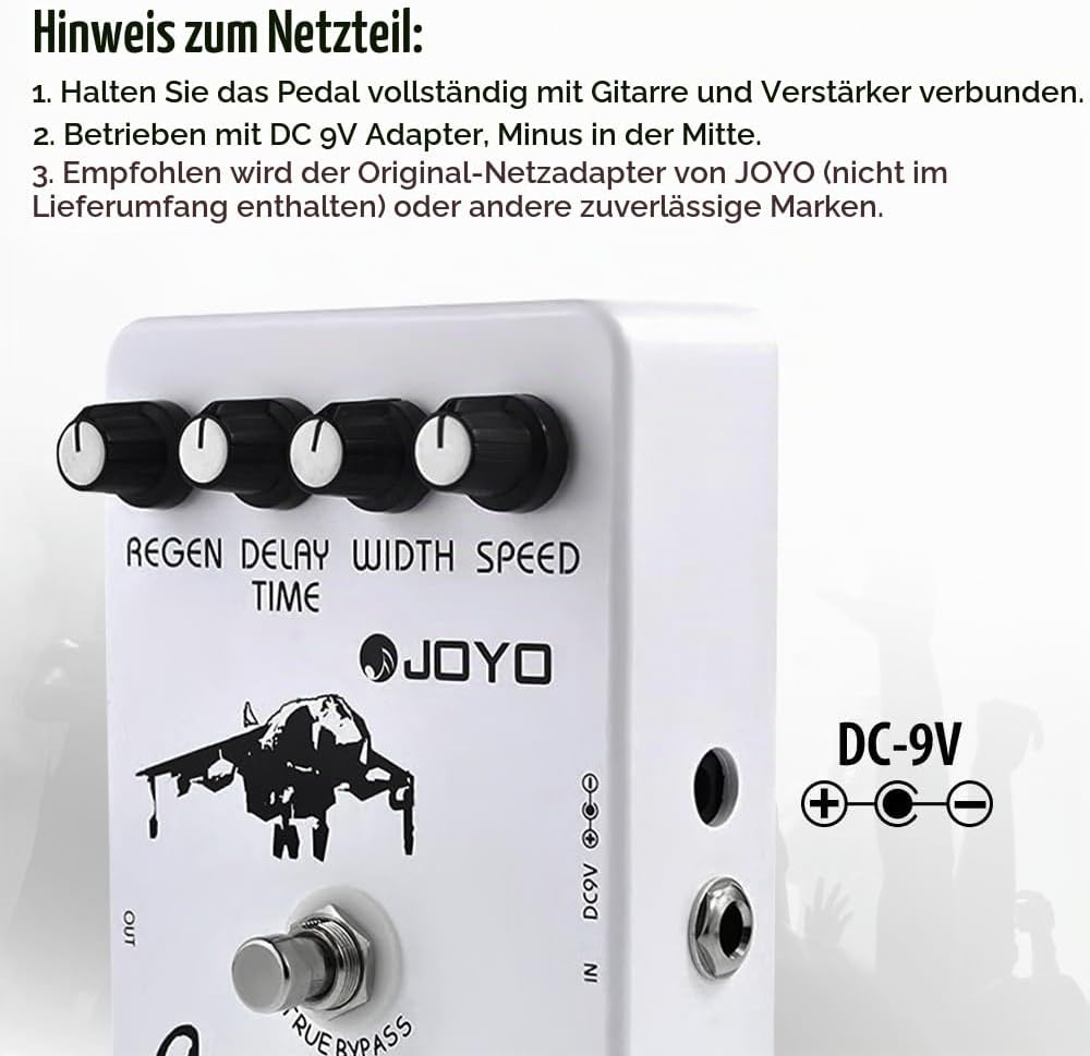 JOYO Flanger-Effektpedal Erzielen Sie metallische Flanger-Sounds und schnelles, zitterndes Vibrato f