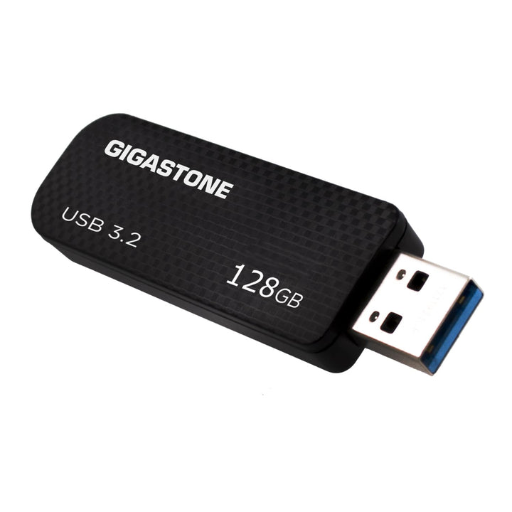 Gigastone 128 GB USB 3.0 Flash-Laufwerk, ohne Kappe, einziehbares Design, Kohlefaser-Stil, zuverläss