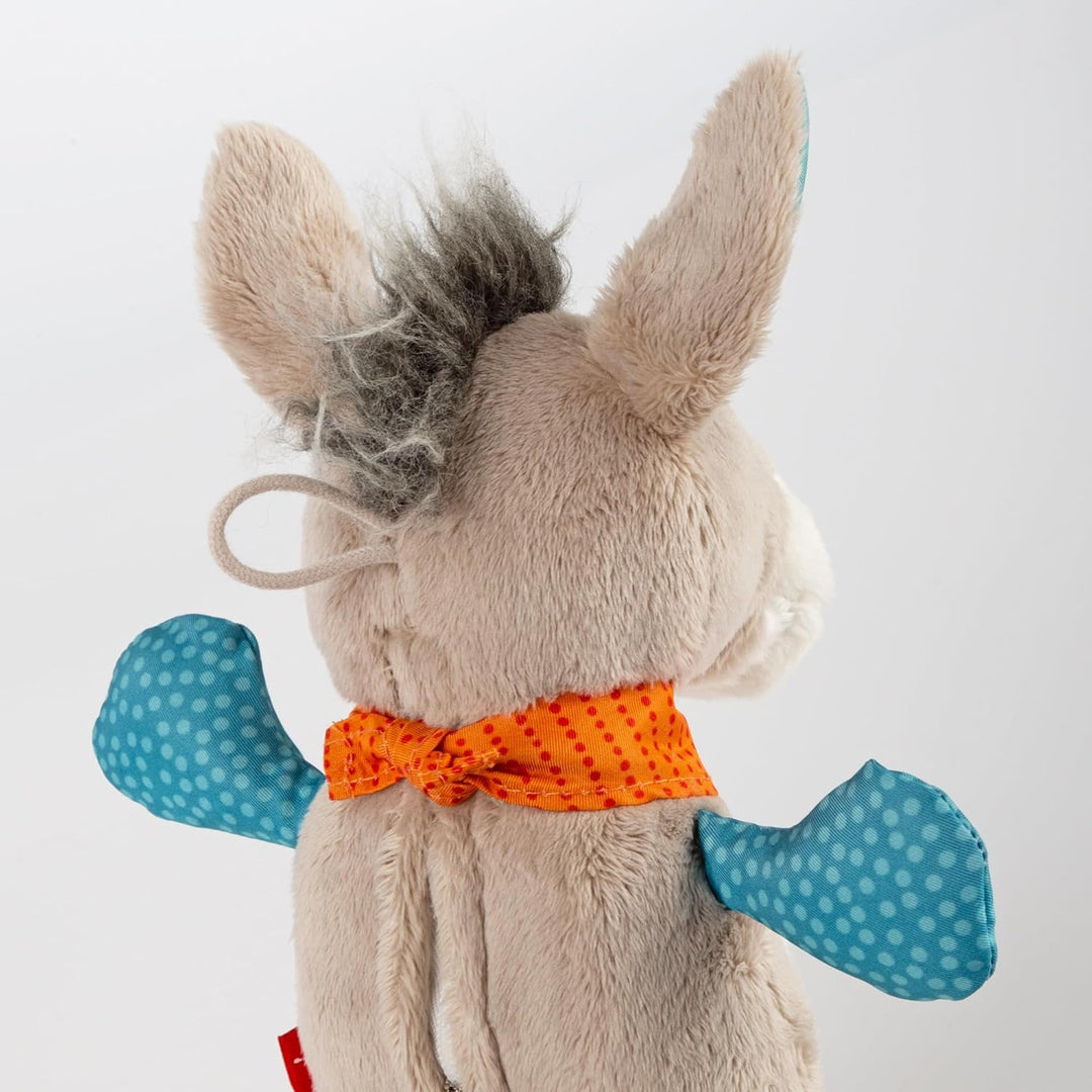 SIGIKID Minispieluhr Esel, Kuscheltier mit Spieluhr zum Aufziehen, sanfte Melodie zum Einschlafen, S