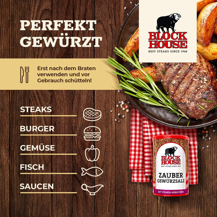 Block House Zaubergewürz 3x 280g Gewürzmischung – in Restaurantqualität 280 g (3er Pack), 280 g (3er