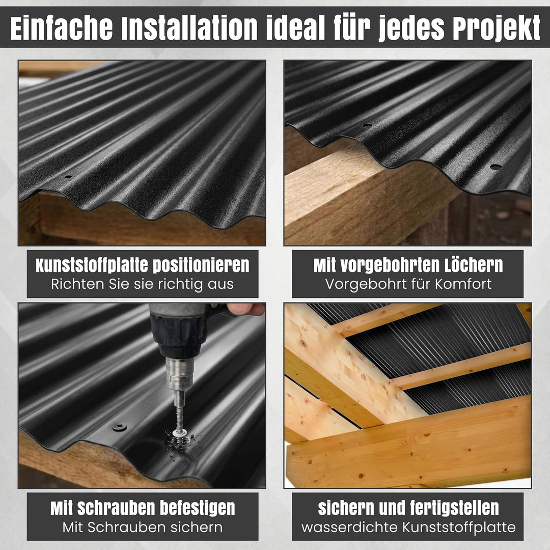 LP Projekt Wellplatten | Robuste &amp; wetterfest Wellplatten Dach Kunststoff für Garten &amp; Terrasse | St
