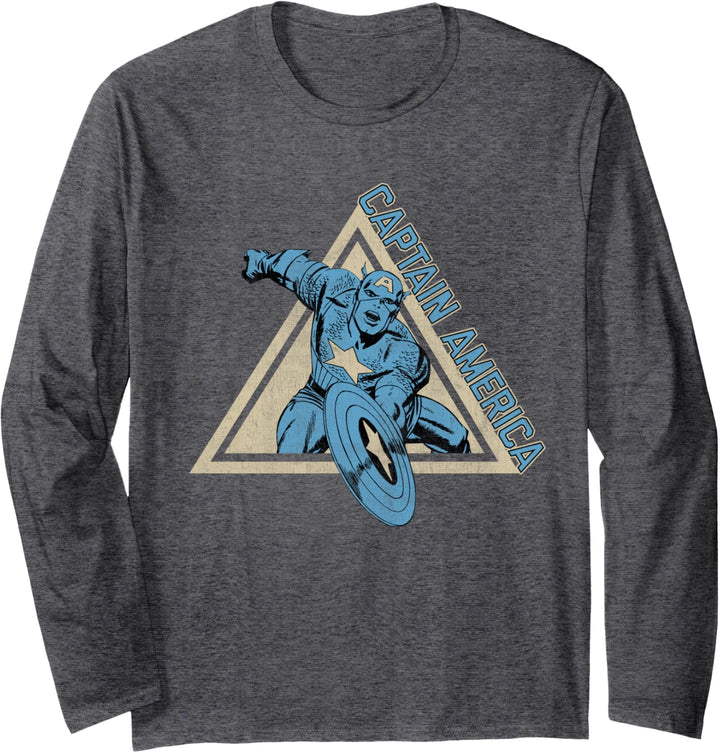 Marvel Captain America Triangle Portrait Langarmshirt