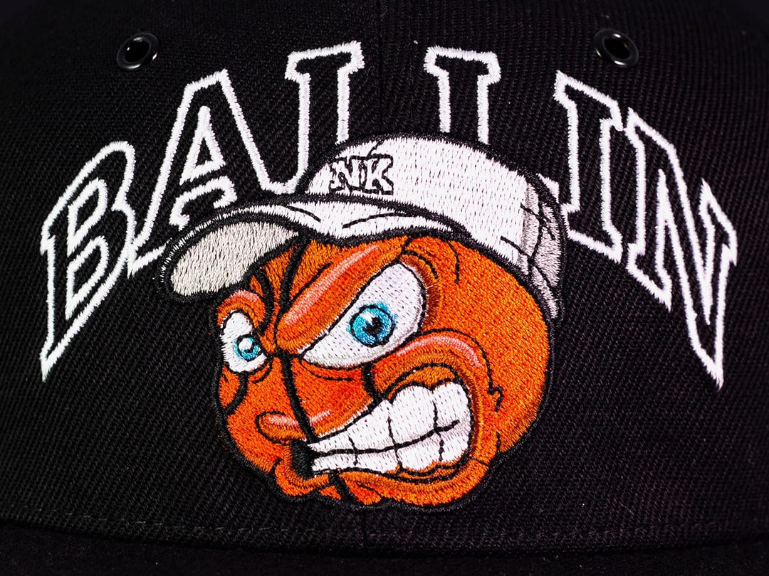 Nebelkind Snapback Cap Ballin' Schwarz Orangene Basketball-Comic-Figur Grössenverstellbar Unisex One