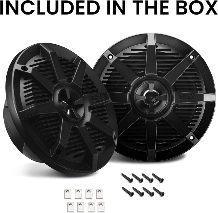 Boss Audio MR62B 6.5" 2-Way 200W Marine Full Range Speaker - Black - Pair 16.5 cm schwarz 200W MR62B