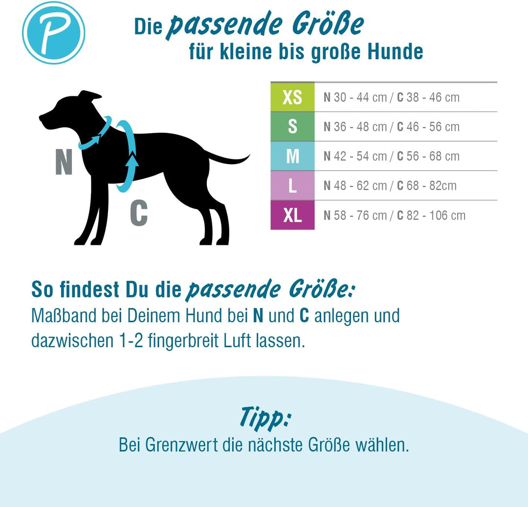 Petlando Hundegeschirr Magnetech– Innovative Magnetschnalle, mit Griff, Zwei D-Ringe, reflektierend,