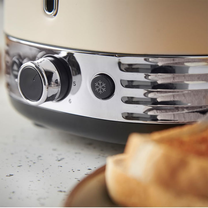 Russell Hobbs Toaster [für 2 Scheiben] Hanley Crème-Weiss (6 Bräunungsstufen, extra breite Toastschl