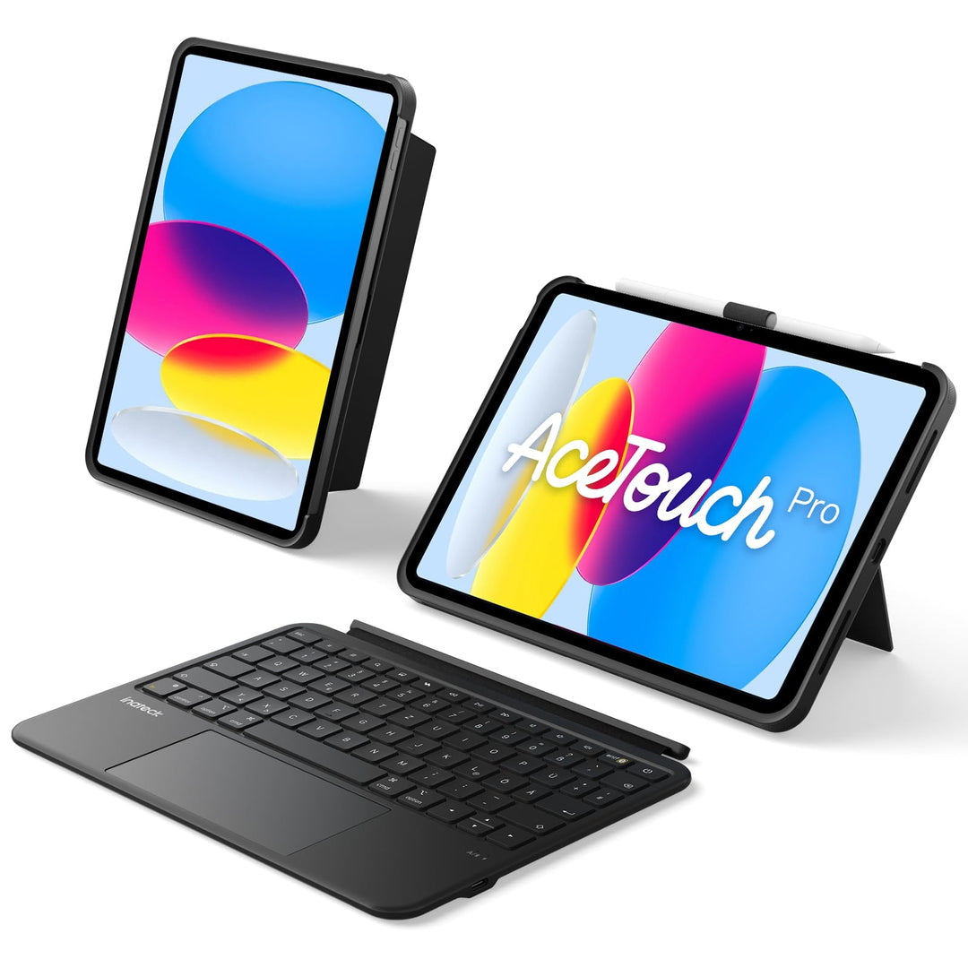 Inateck AceTouch Pro Hülle mit Tastatur für iPad 11 A16 2025 11 Zoll, iPad 10. Gen 2022 10,9 Zoll, 5