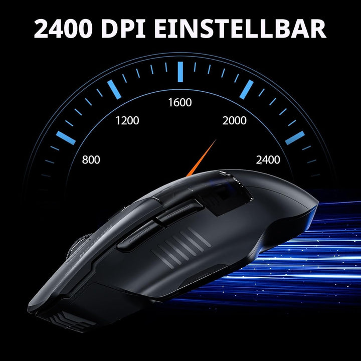 inphic A9 Explorer Bluetooth Maus, Dual-Mode Bluetooth 5.0/2.4G Maus kabellos Aufladbar, 2400 DPI, R