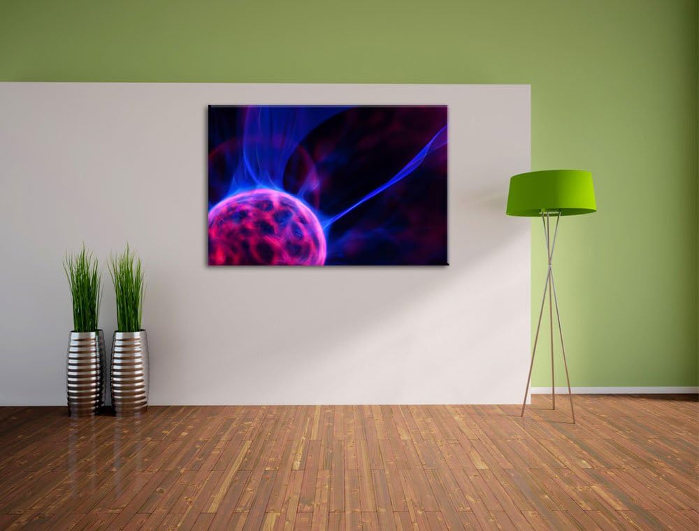 Pixxprint leuchtender Energieball auf Leinwand, XXL riesige Bilder fertig gerahmt mit Keilrahmen, Ku