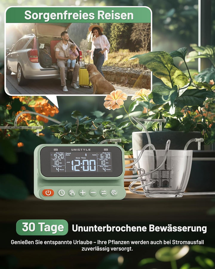 Unistyle Automatische Bewässerung, Doppelpumpe, Einstellbare Wassermenge, Pflanzenbewässerung indoor