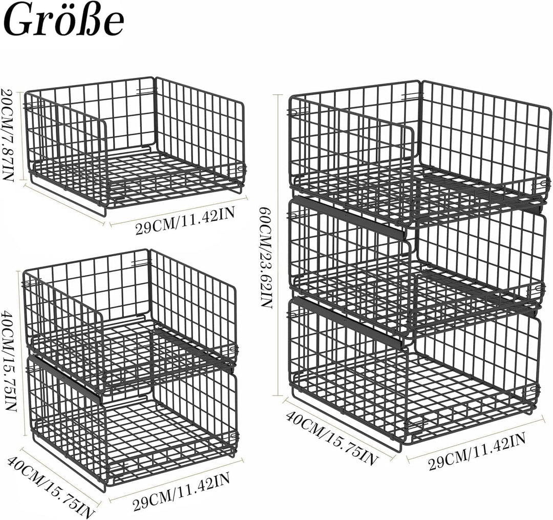 3-stufiger Schiebe-Schrank-Organizer,Stapelbare Aufbewahrungsbox mit Schubladen-Design,30 x 40 x 60