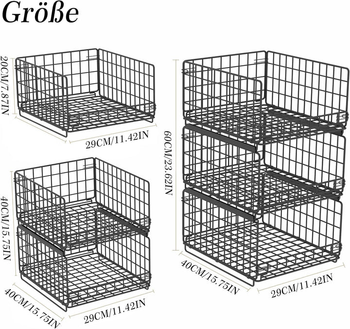 3-stufiger Schiebe-Schrank-Organizer,Stapelbare Aufbewahrungsbox mit Schubladen-Design,30 x 40 x 60