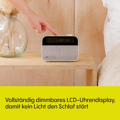 Pure Moment Charge – Radiowecker mit Wireless-Ladepad, DAB+/FM, Bluetooth, natürlichen Klängen, Whit