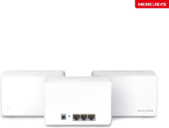 Mercusys Halo H3000X Mesh-WLAN-Set (3er-Pack), Wi-Fi 6 AX3000 Dualband-Router & Repeater, 3 × Gigabi