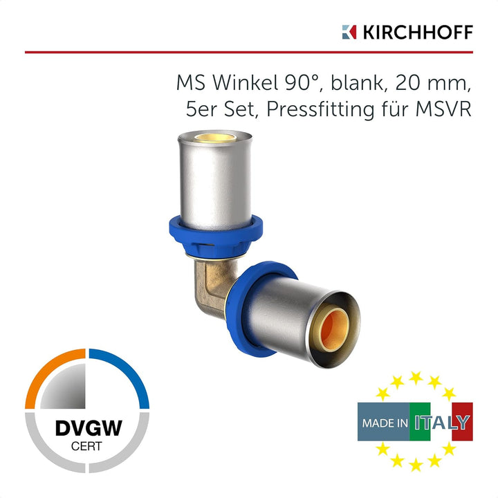 KIRCHHOFF | MSVR Rohr | 5er Set | Pressfitting 20 mm | Aluverbundrohr | für Heizung | Fussbodenheizu