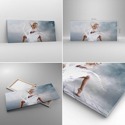 Wandbilder Dekoration Wohnzimmer Frau Tänzerin Ballett Panorama Bilder auf Leinwand 120x50cm Leinwan