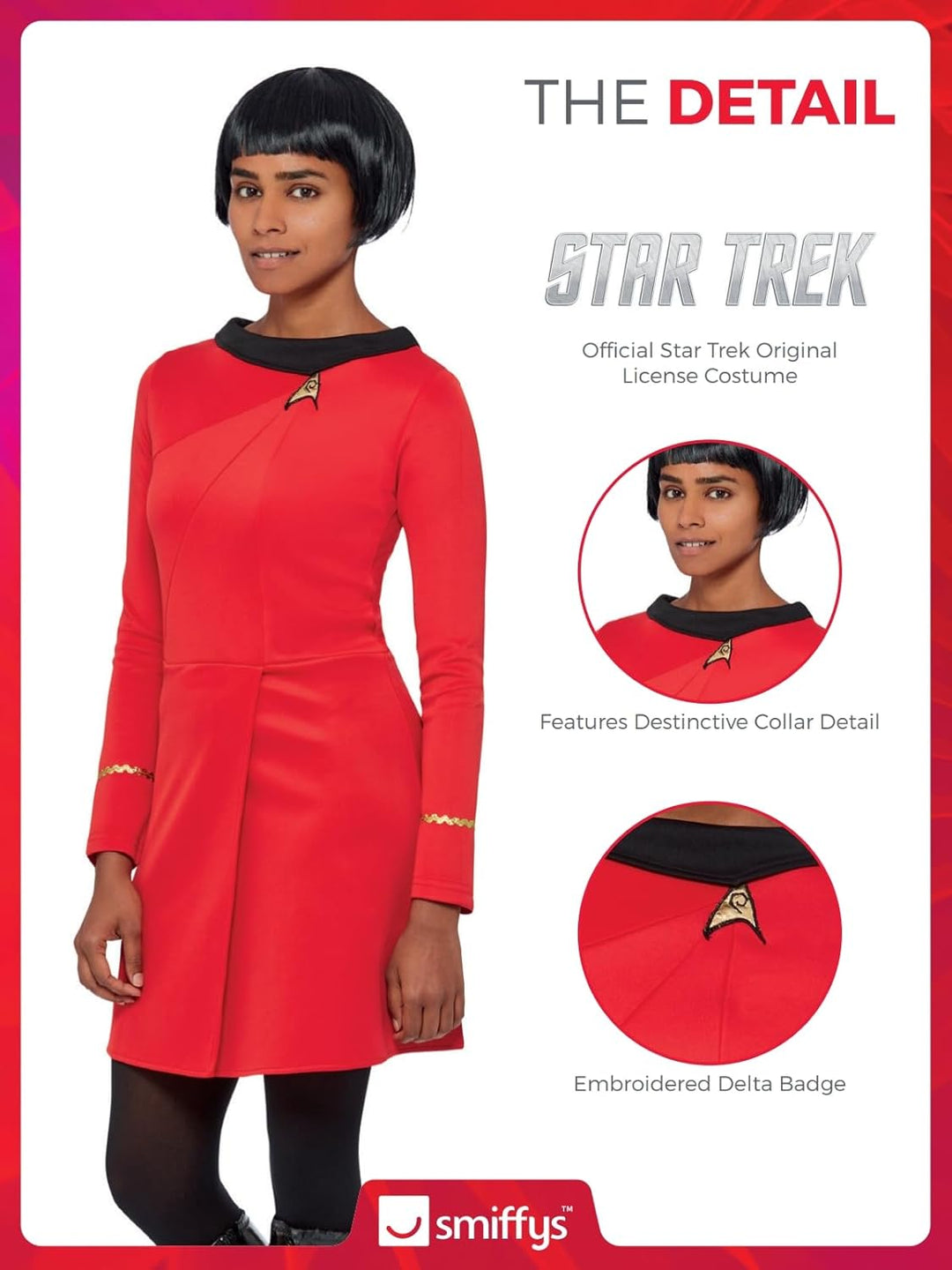 Smiffys Officially Licensed Star Trek Original Series Operations Uniform, L